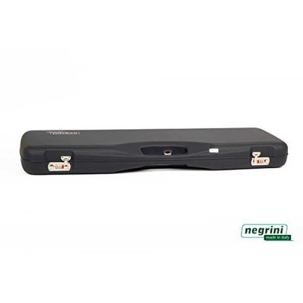 Negrini Cases Rifle Case 7 Negrini Cases 1654LR/5165 O/U Sporter Shotgun Case with Barrel Upright and Forend Off/Accessory Compartment and Luxury Interior, Blue/Blue