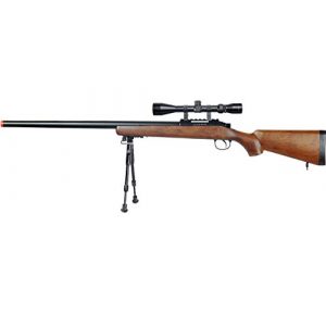 Well Airsoft Rifle 1 Well MB03 Airsoft Sniper Rifle W/Scope and Bipod - Wood