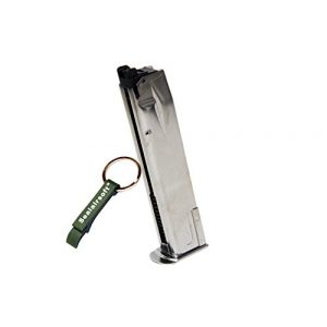 WE Airsoft Gun Magazine 1 WE 30rds P226 Airsoft Gas Magazine for P Viruses GBB Pistol (Silver) -Mobile Ring Included