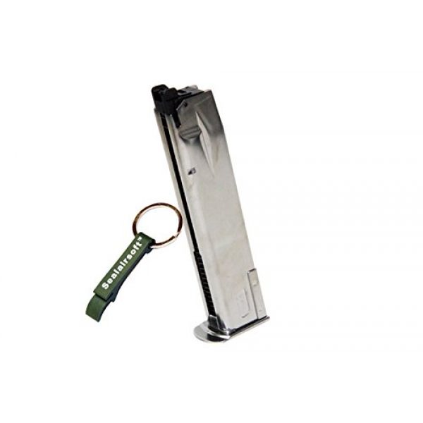 WE Airsoft Gun Magazine 1 WE 30rds P226 Airsoft Gas Magazine for P Viruses GBB Pistol (Silver) -Mobile Ring Included