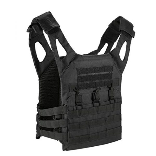 Jipemtra Airsoft Tactical Vest 2 Jipemtra Tactical Airsoft Vest for Kids Outdoor Molle Breathable JPC Vest Game Protective Vest Adjustable Modular Chest Set Vest CS Field Vest Training Vest (Black #1)
