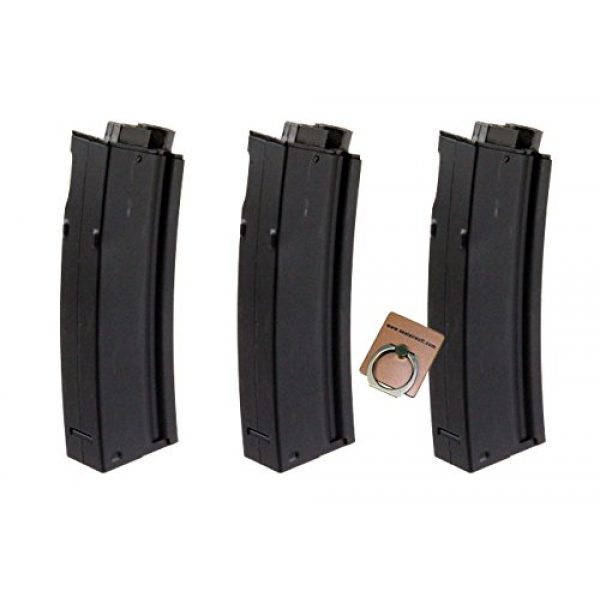 CYMA Airsoft Gun Magazine 1 CYMA 65rds Mid-Cap Magazine for MP5 MP5K Marui Classic Army G&G Airsoft AEG X 3pcs -Mobile Ring Included