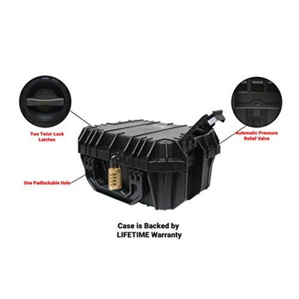 Case Club Pistol Case 6 Case Club Desert Eagle Pre-Cut Waterproof Case with Storage for 4 Extra Magazines & 1 Extra Barrel