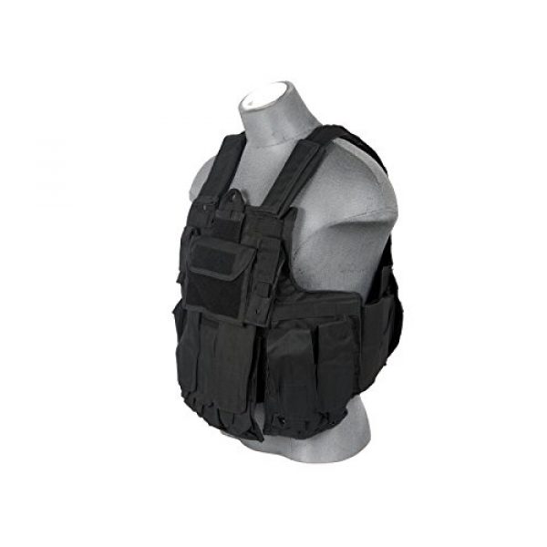 Lancer Tactical Airsoft Tactical Vest 2 LT 303B MOLLE PALS Military Training Hunting Gaming Vest with Web Modular System Black Fit Small Medium Large Sizes