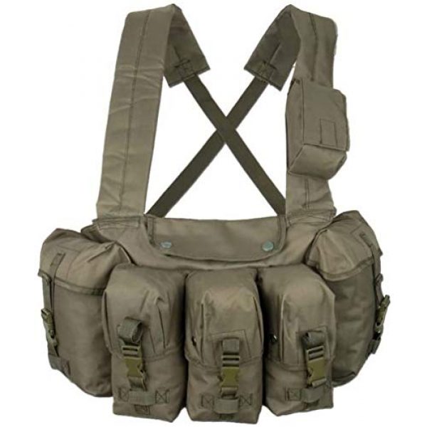 CamoOutdoor Airsoft Tactical Vest 1 Military Tactical Magazine Chest Rig Carry Vest 6 Pockets Olive