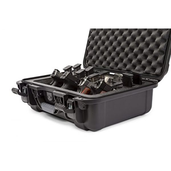 Nanuk Pistol Case 4 Nanuk 925 Waterproof Professional Gun Case, Military Approved with Custom Foam Insert for 4UP