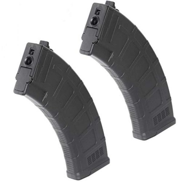 Airsoft Gang Airsoft Gun Magazine 1 Airsoft Parts CYMA 2pcs 600rd Plastic Waffle Hi-Cap Magazine for CYMA APS D-Boys ICS JG G&P Tokyo Marui AK Series AEG Black
