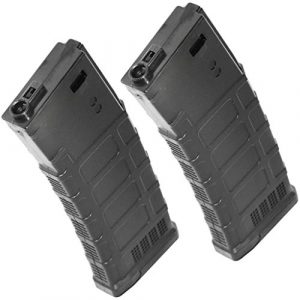 Airsoft Gang Airsoft Gun Magazine 1 Airsoft Parts CYMA 2pcs 220rd Polymer Waffle Mag Mid-Cap Magazine for CYMA, E&C, APS, D-Boys, ICS, Classic Army, G&P, Tokyo Marui M4 M16 Series AEG Black