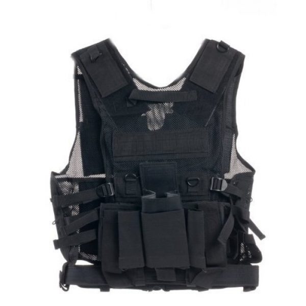 Ultimate Arms Gear Airsoft Tactical Vest 2 Ultimate Arms Gear Stealth Black Paintball Airsoft Battle Gear Tank - Armor Pod Vest +Triple Universal Paintball 3 Pods Drop Leg Carrier Pouch Utility Rig Harness + Black Equipment Shooting Range Bag