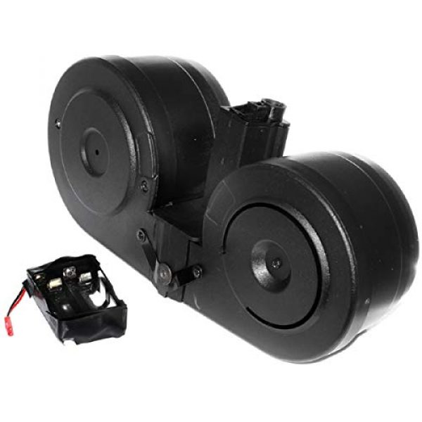 Airsoft Shopping Mall Airsoft Gun Magazine 3 Airsoft Shooting Gear Battleaxe 2500rd Electric Winding Dual Drum Magazine for CYMA, ICS, Classic Army, JG, G&P, Tokyo Marui MP5 AEG