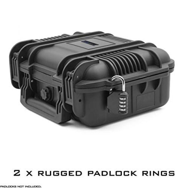 CASEMATIX Pistol Case 6 CASEMATIX 14" Two Gun Hard Case for 2 Handguns - Waterproof & Shockproof 2 Pistol Hard Case, Double Handgun Case with Accessory Storage for Multiple Magazines, Ammo Box and Other Accessories