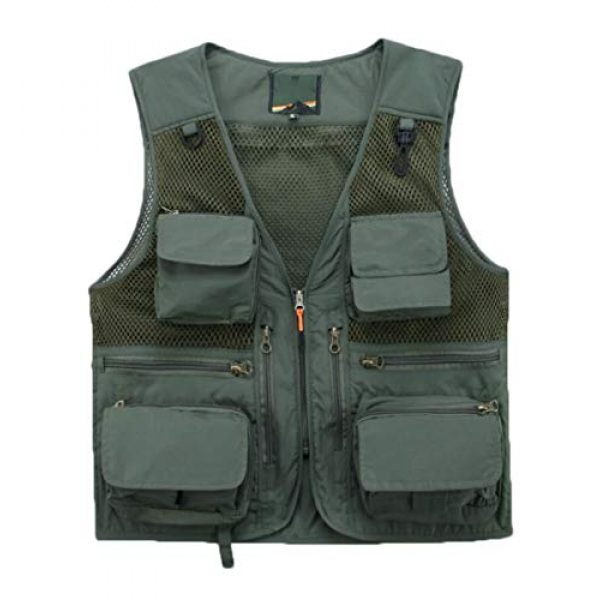 DAFREW Airsoft Tactical Vest 1 DAFREW Casual Vest Multi-Pocket Quick-Drying Vest mesh Breathable Vest Outdoor Leisure Fishing Photography Vest (Color : Green, Size : L)
