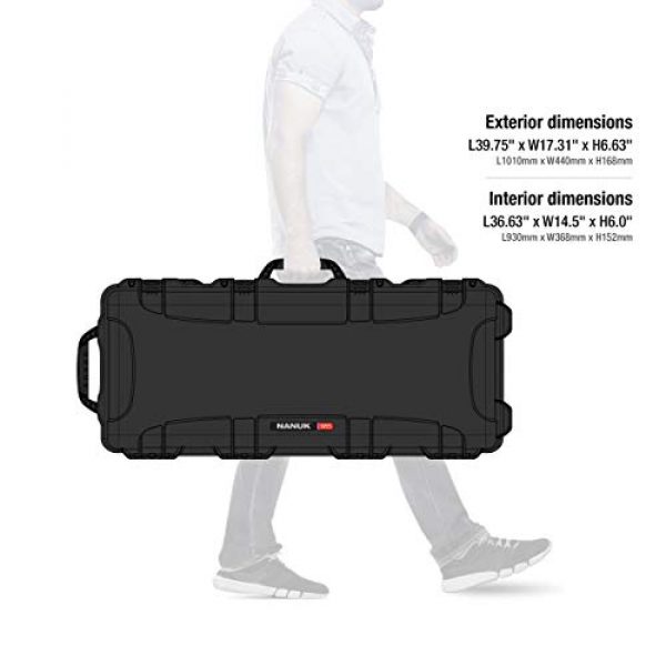 Nanuk Pistol Case 7 Nanuk 985 Waterproof Hard Case with Wheels and Foam Insert for Shotguns - Black