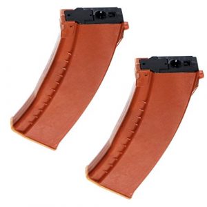 Airsoft Gang Airsoft Gun Magazine 1 Airsoft Parts Battleaxe 2pcs 500rd Flash Mag Hi-Cap Magazine for JG(Jing Gong), Classic Army, ICS, APS, D-Boys, CYMA, Tokyo Marui AK AEG Orange Brown
