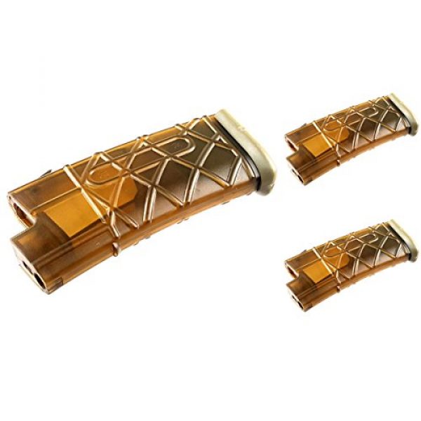 Airsoft Shopping Mall Airsoft Gun Magazine 1 Airsoft Shooting Gear APS 3pcs 300rd Hi-Cap AUG Magazine for KU001 Series AEG Clear Brown/Dark Earth
