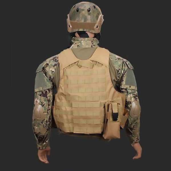 WEQ Airsoft Tactical Vest 7 WEQ Tactical Molle Airsoft Vest Paintball Combat Training Vest Adjustable (Color : Beige)