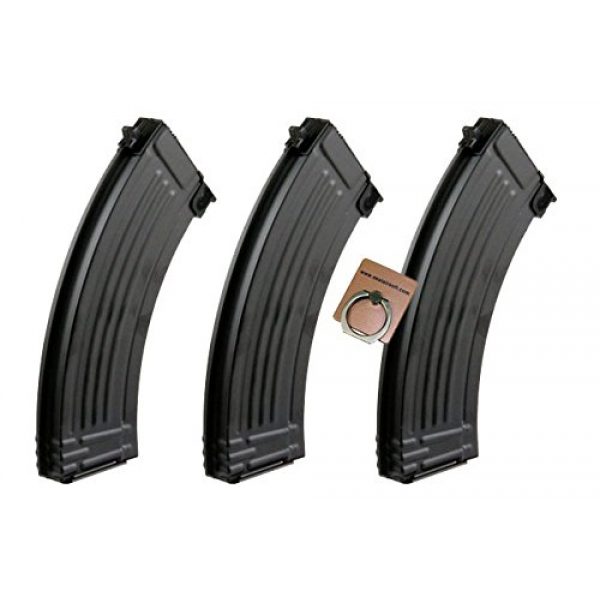 CYMA Airsoft Gun Magazine 1 CYMA AK 600rds Metal Magazine for Airsoft Marui Std AKS74 AKS47 AK series AEG X 3pcs -Mobile Ring Included