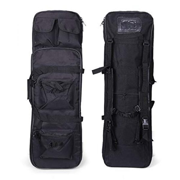 Yamcyh Rifle Case 7 Yamcyh Tactical Rifle Case Rifle Shotgun Soft Case Outdoor Military Rifle Hunting Backpack Airsoft Nylon Square Carry Dual Rifle Bag Gun Protection Case (Black,47in)