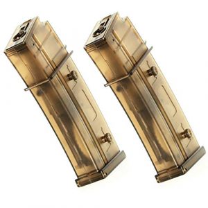 Generica Airsoft Gun Magazine 1 Airsoft Spare Parts 2pcs Pack CYMA 420rd Flash Mag Magazine for G36 Series AEG Semi Transparent