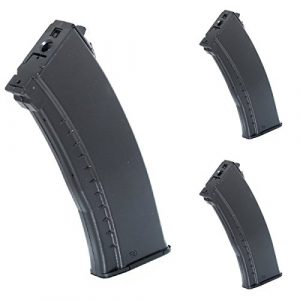 Airsoft Shopping Mall Airsoft Gun Magazine 1 Airsoft Shooting Gear 3pcs 600rd Winding Hi-Cap Mag Magazine For AK74 Series AEG Black