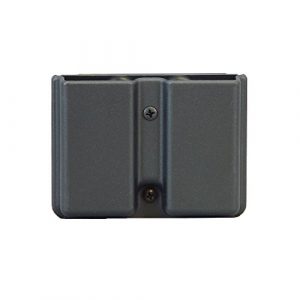Uncle Mike's Magazine Pouch 1 Uncle Mike's Kydex Off-Duty and Concealment Accessory Single Stack Double Mag Case (Black) with Belt Loop