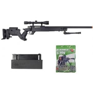 Well Airsoft Rifle 1 Well awn aps2 airsoft sniper rifle bi-pod scope 3,300 .30g bb's extra magazine(Airsoft Gun)