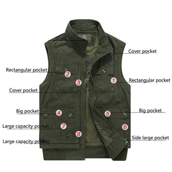 DAFREW Airsoft Tactical Vest 5 DAFREW Men's Vest Vest Casual Cotton Vest Men's Outdoor Travel Vest (Color : Khaki, Size : XL)