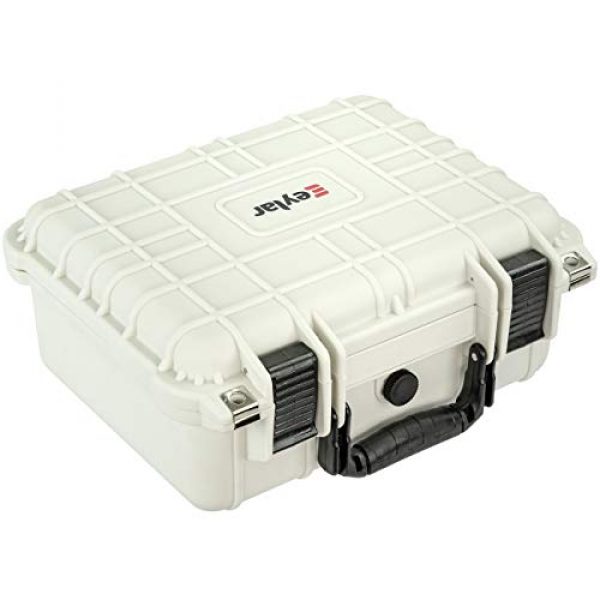 Eylar Pistol Case 5 Eylar Tactical Hard Gun Case Water & Shock Proof with Foam TSA Approved 13.37 Inch 11.62 Inch 6 Inch Storm White