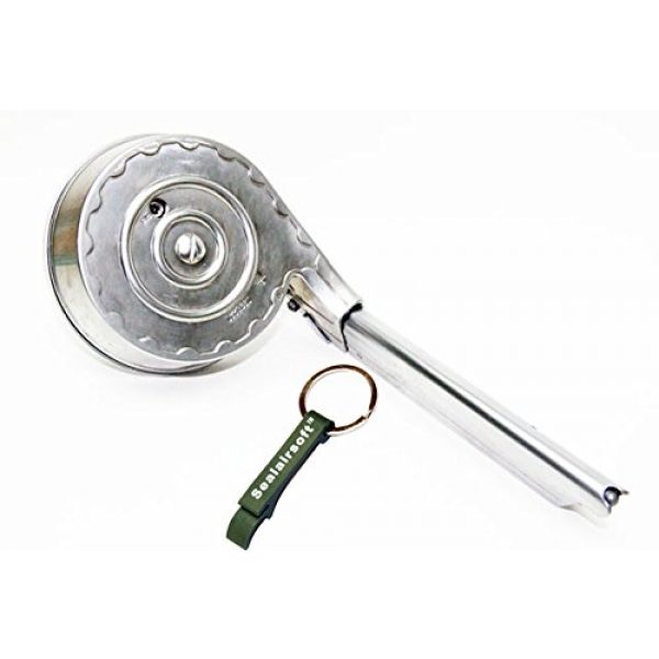 WE Airsoft Gun Magazine 1 WE 50rd Airsoft Metal Drum Magazine For P08 Gas GBB Series Silver -Mobile Ring Included