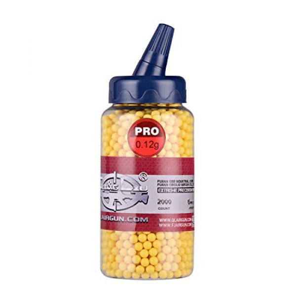 QI&GLIU QINGLIU AIRGUN Airsoft BB 1 QingLIiu Airgun Airsoft BBS .12g 6mm (2000 Round Bottle, Yellow)