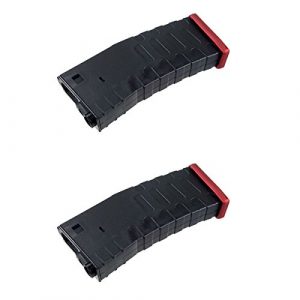 Airsoft Shopping Mall Airsoft Gun Magazine 1 Airsoft Shooting Gear APS 2pcs Hi-Cap U Mag Magazine for FMR/ASR/UAR/M-Series AEG Black/Red