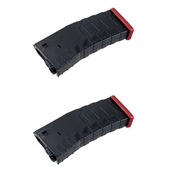 Airsoft Shopping Mall Airsoft Gun Magazine 1 Airsoft Shooting Gear APS 2pcs Hi-Cap U Mag Magazine for FMR/ASR/UAR/M-Series AEG Black/Red