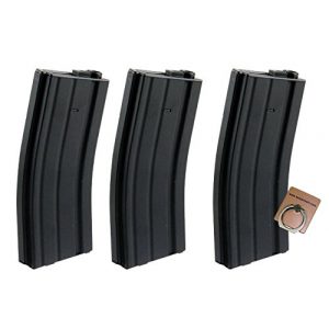 CYMA Airsoft Gun Magazine 1 CYMA M4 Metal Hi-Cap 350rds Magazine for Airsoft Marui G&P Standard AEG X 3PCS -Mobile Ring Included