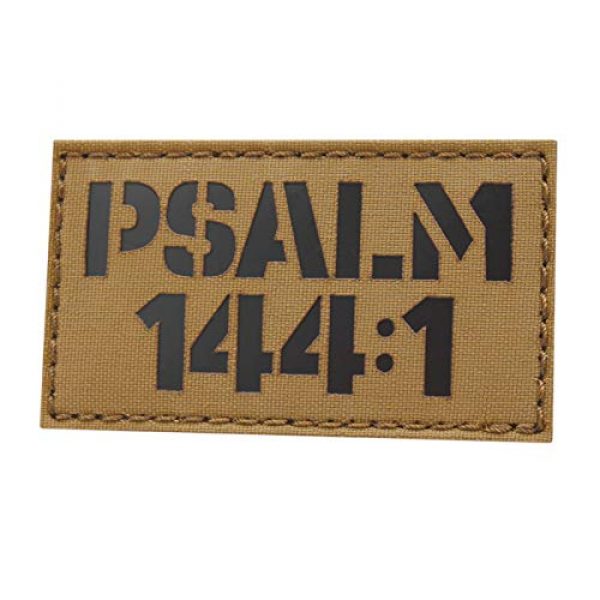 Tactical Freaky Airsoft Morale Patch 1 IR Coyote Psalm 144:1 2x3.5 OCP Christian Morale Tactical Patch