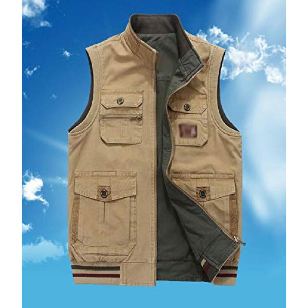 DAFREW Airsoft Tactical Vest 4 DAFREW Vest,Double-Sided wear Sleeveless Jacket Multi-Pocket Fishing Vest Jacket Wearing Vest Casual Jacket (Color : Army Green, Size : XXXL)