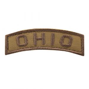 LEGEEON Airsoft Morale Patch 1 LEGEEON Coyote Ohio Shoulder Tab OH State Army Morale Tactical Touch Fastener Patch