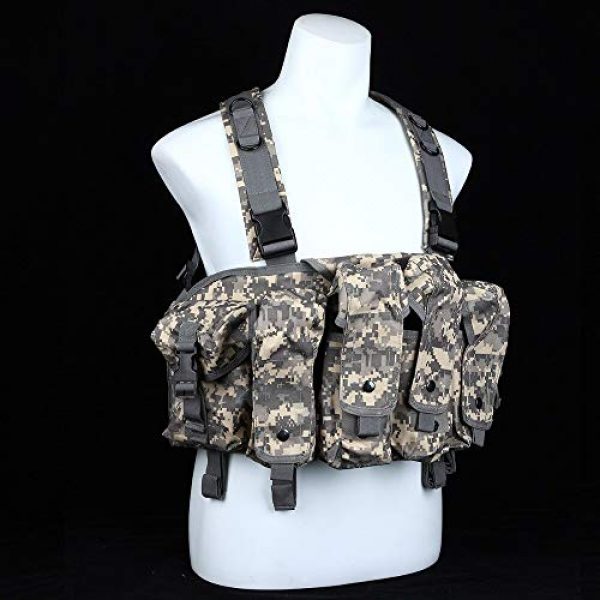 BGJ Airsoft Tactical Vest 6 BGJ Outdoor AK 47 Magazine Carrier Combat Vest Military Camouflage Tactical Vest Airsoft Ammo Chest Rig Hunting Gear