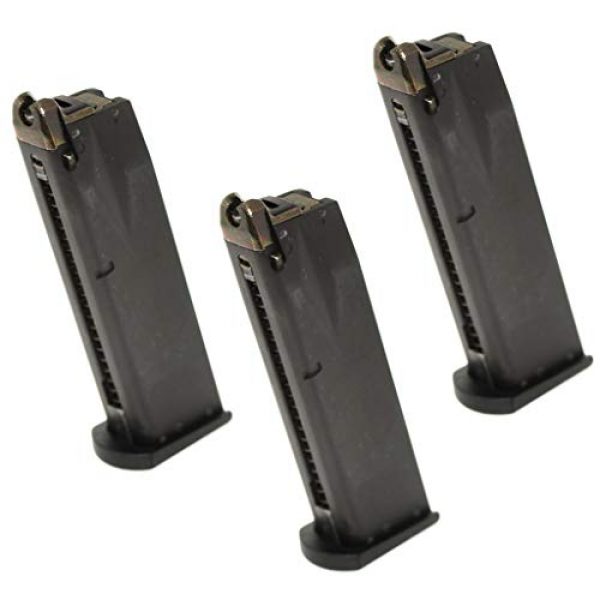 Airsoft Gang Airsoft Gun Magazine 1 Airsoft Parts 3pcs 24rd Gas Mag Metal Magazine for M9 Series GBB Pistol Black