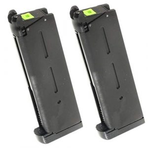 Airsoft Gang Airsoft Gun Magazine 1 Airsoft Parts APS 2pcs 25rd Turbo Magazine for Tokyo Marui 1911 APS Marcux Crxius GBB Pistol