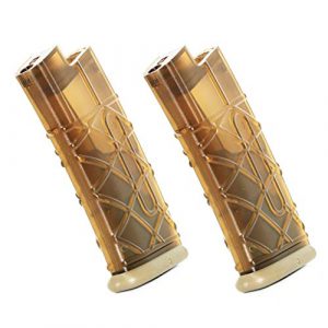 Airsoft Gang Airsoft Gun Magazine 1 Airsoft Parts APS 2pcs 300rd Hi-Cap AUG Magazine for KU001 Series AEG Clear Brown/Dark Earth