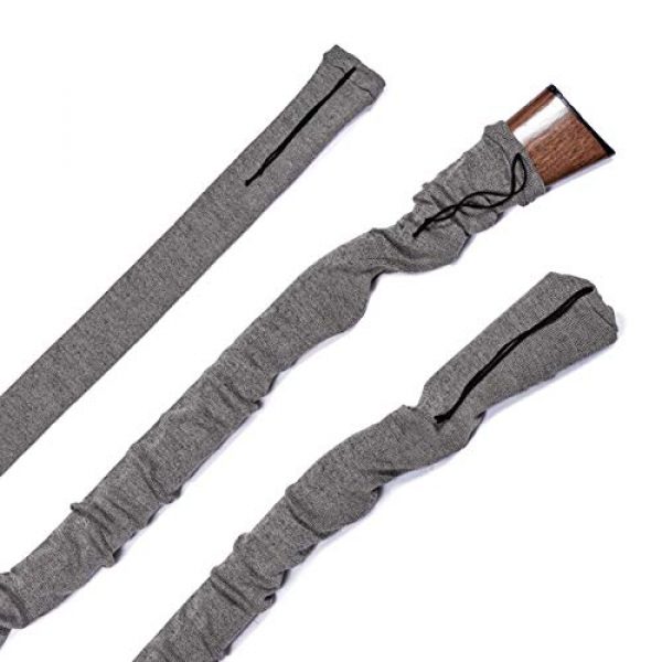 TLO Outdoors Rifle Case 1 TLO Outdoors Knit Gun Sock - for Rifle, Shotgun, and Gun Storage and Protection Accessories - Silicon Treated, Moisture Resistant, 52 Inches Long with Drawstring [Gray]