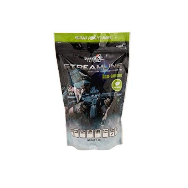 Lancer Tactical Airsoft BB 1 Lancer Tactical Eco-Ammo 0.40g BBS White 2500 ct for Airsoft High FPS Performance Biodegradable