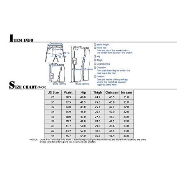 linlon Tactical Pant 6 Mens Cargo Pants, Camo Tactical Pants BDU Combat Work Pants with 8 Pockets