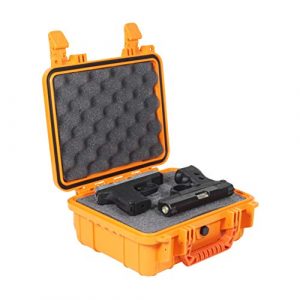 Condition 1 Pistol Case 1 Condition 1 Premium Dual Pistol Hard Case with Foam, Orange | 9" x 7" x 4" | Waterproof Case for Handgun and Mags | Pick and Pluck Foam | TSA Ready