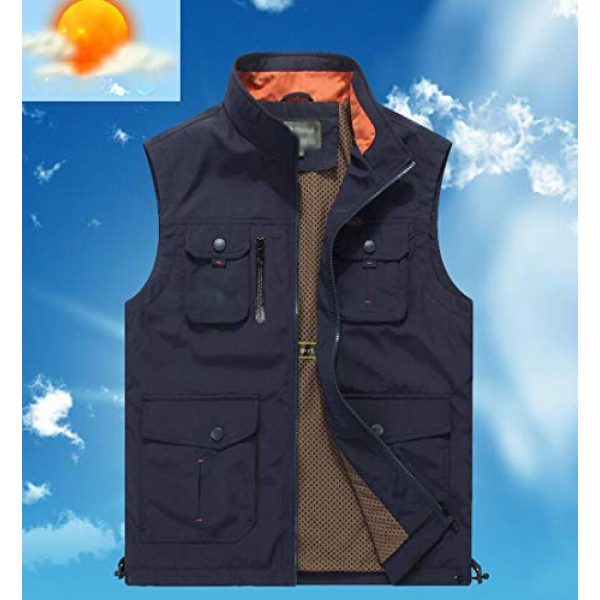 DAFREW Airsoft Tactical Vest 6 DAFREW Men's Casual Vest Multi-Pocket Vest Outdoor Fishing Photography Vest Grid Vest (Color : Royal Blue, Size : M)
