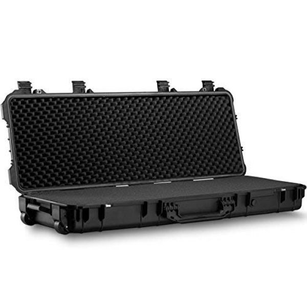 GDT Rifle Case 4 GDT 43-inch Oversized Rifle Gun Case, All Weather Water-Proof Safety Hard Case with Wheels and Cuttable Foam, Watertight, Airtight, Great for Rifle, Gun, Bow, Camera and Electronic Keyboard Storing