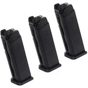 Generica Airsoft Gun Magazine 1 Generica Airsoft Spare Parts Army 3pcs 25rd Mag Magazine for Army R17 / Tokyo Marui G17 GBB Pistol Black