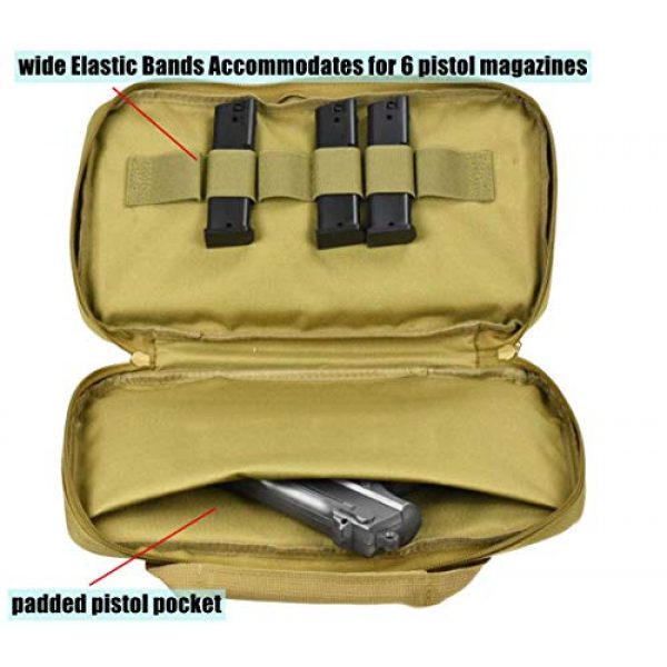JFFCE Pistol Case 5 JFFCE Tactical Pistol Storage case for Single Pistol and Mag with Heavy Duty Double Zippers
