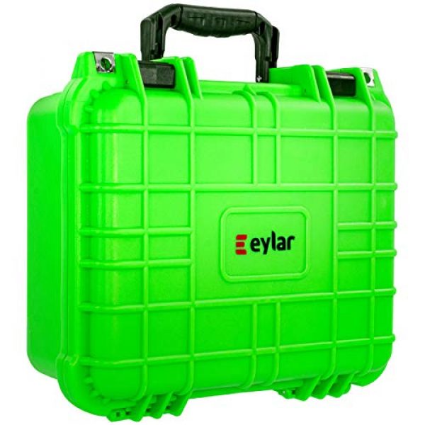 Eylar Pistol Case 1 Eylar Tactical Hard Gun Case Water & Shock Proof with Foam 13.37 inch 11.62 inch 6 inch Neon Green