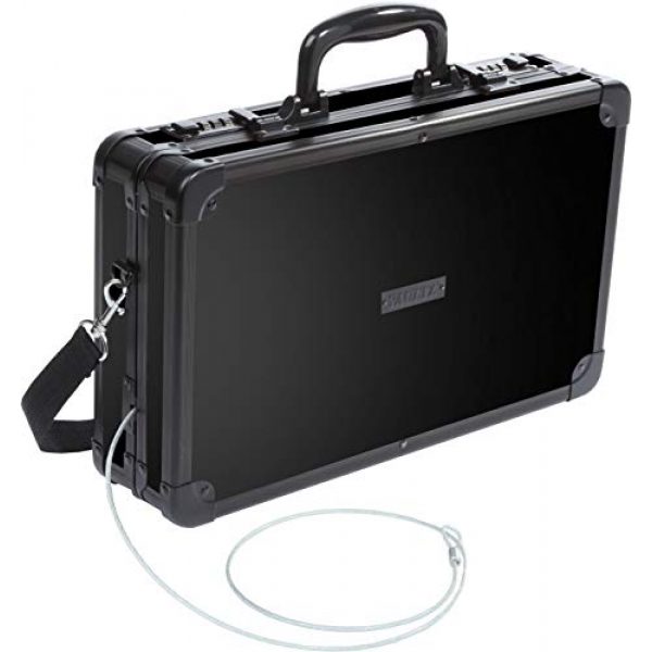 Vaultz Pistol Case 1 Vaultz Locking Pistol Case with Tether, Tactical Black, VZ00812, Large